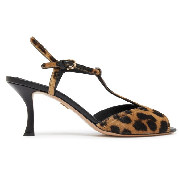 New in Box NIB Ferragamo Ely Leopard T-Strap Sandals Size 9.5 / 39.5 ($1250) - Picture 5 of 8